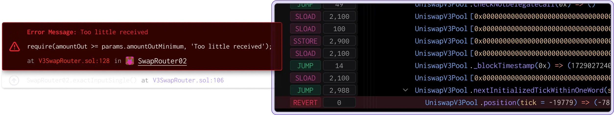 Full error & stack trace